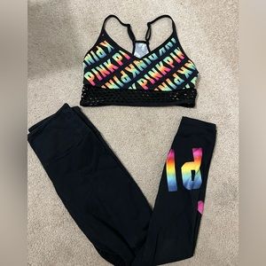 Pink Victoria Secret workout set
